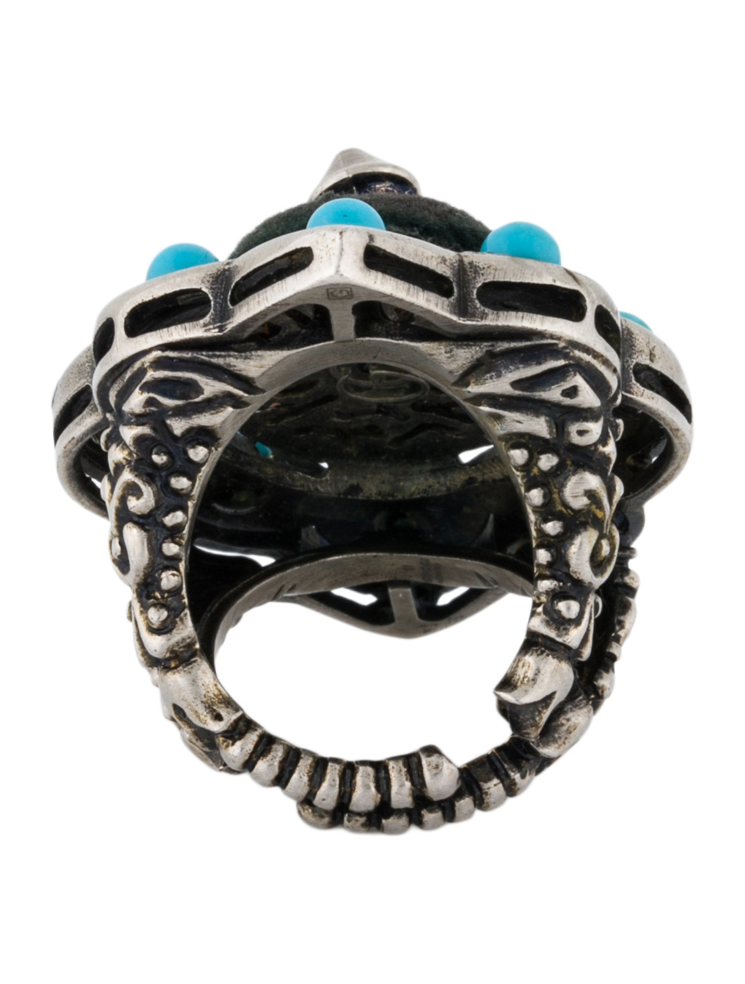 Gucci Velvet & Resin Beaded Spike Ring